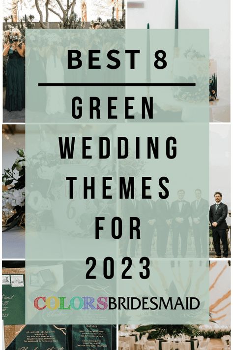 Best 8 Green Wedding Themes for 2023 - ColorsBridesmaid Wedding With Emerald Green Color Schemes, Colors For April Wedding, Basil Green Wedding, Sage Green And Forest Green, Wedding Colors With Green, Green Summer Wedding Colour Palettes, Jade Green Wedding Theme, Sage Green Wedding Theme Color Palettes, Sage Green Themed Wedding