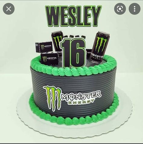 Monster Energy Birthday Cake, Monster Energy Cake, Monster Energy Clothing, Monster Energy Drink Logo, Monster Cans Diy, Monster Drink, Super Sweet 16, Motogp Valentino Rossi, Kylie Makeup