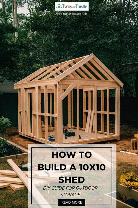 10x10 Shed 10x10 Shed, 8x10 Shed, 10x10 Shed Plans, Shed Diy, Diy Outdoor Storage, Shed Plans, Outdoor Storage, Build Your Own, How To Build