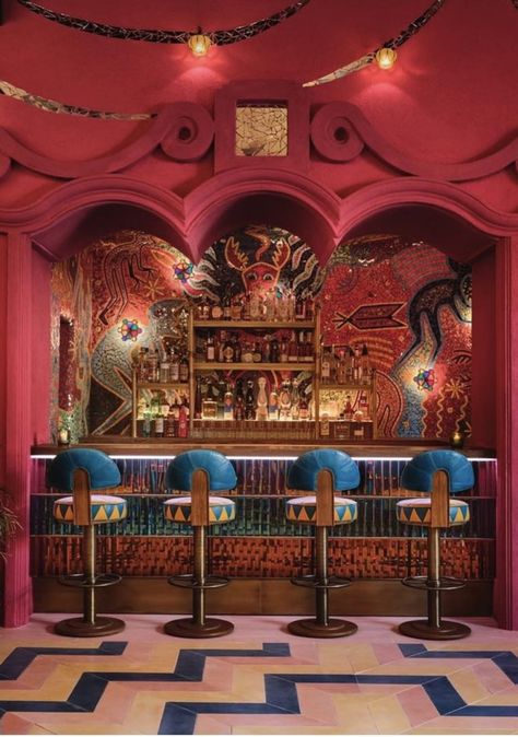 Speakeasy Restaurant, Mexican Interior Design, Mexican Interiors, Art Deco Ideas, Bar Counter Design, Marina Village, Counter Design, Interiors Dream, Bar Interior