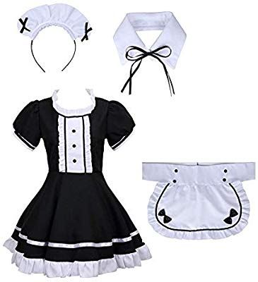 Maid Costume French Maid Fancy Dress Cotton Black Maid Costume Long Sleeve Dress with White Apron and Headwear, French Maid Apron Adult Dress Fancy Costume Cosplay Dress up Outfit Kit-Black,Size L Maid Fancy Dress, Maid Outfit Anime, Cosplay Maid, Fancy Skirts, Bowknot Dress, Cute Halloween Makeup, Maid Cosplay, Fancy Costumes, French Maid