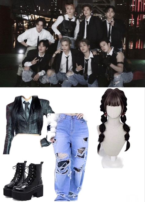 Outfits Inspired By Kpop Idols, S Class Inspired Outfits Skz, Hellevator Skz Outfit, Skz Shifting Outfits, Skz 9th Member Outfits Girl, Straykids Inspired Outfits, Skz Concert Outfit Ideas, Stray Kids Concert Outfit Ideas, Stray Kids Outfits Inspired