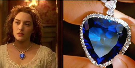 1997 film 'Titanic'- Kate Winslet is given the 'Heart of the Ocean' Image credit - wakefieldsjewellers.co.uk Expensive Jewellery, Rose Titanic, Titanic Kate Winslet, Titanic Artifacts, Titanic Dress, Titanic Jewelry, Classic Cinema, Ocean Heart, Titanic Movie