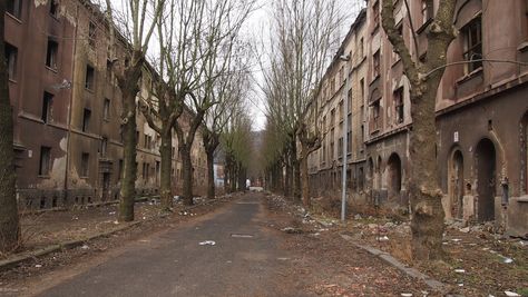 Abandoned street "Na Nivách" in Ústí nad Labem Czech Republic [2016x1136] Abandoned Street, Mountain City, Police Station, City Buildings, Great Lakes, Abandoned Places, Picture Photo, Czech Republic, Photo Image