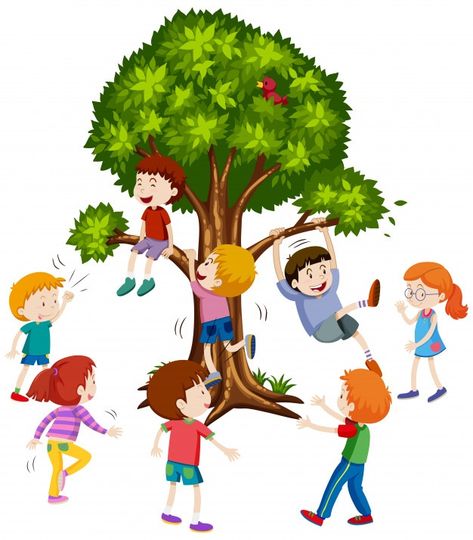 Girl Bible Study, Adobe Illustrator Portrait, Background Tree, Ecology Design, Baby Animal Drawings, Cartoon Trees, Kids Climbing, Preschool Colors, Children Cartoon