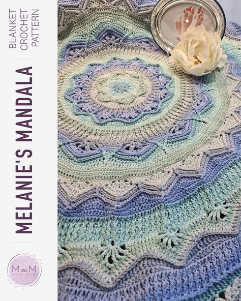 Melanie's Mandala Baby Blanket This blanket is designed as a large mandala which is squared with a pretty border. https://www.ravelry.com/patterns/library/melanies-mandala-baby-blanket Large Mandala, Crochet Mandala Pattern, Crochet Mandala, Pattern Library, Crochet Blanket Patterns, Blanket Pattern, Crochet Flowers, Ravelry, Baby Blanket