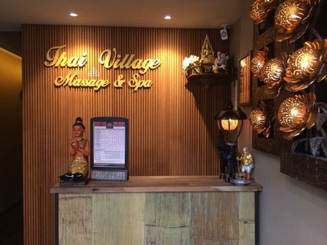 Thai Massage Decor, Thai Massage Spa Design, Thai Massage Interior Design, Thai Spa Design, Massage Reception Design, Thai Spa Interior Design, Ayurvedic Clinic Interior Design, Massage Spa Design Interior, Massage Shop Design