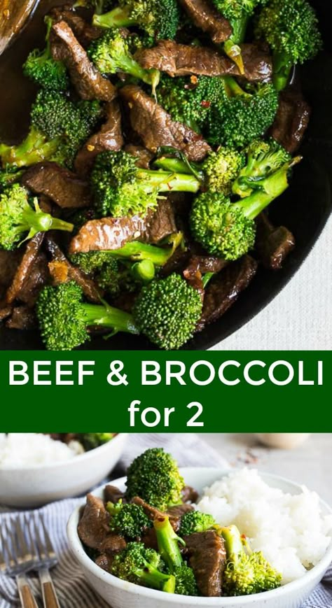 Beef and Broccoli Stir Fry Steak And Broccoli, Easy Beef And Broccoli, Light Sauce, Easy Meals For Two, Dinner For One, Beef And Broccoli, Broccoli Stir Fry, One Skillet, Fried Beef