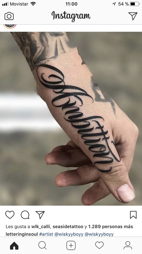 Mexican Script Tattoo, Tattoo Never Give Up, Ambition Tattoo, Cholo Tattoo, Tattoo Frases, Name Tattoo On Hand, Dark Lettering, Ab Tattoo, Tattoo Lettering Styles