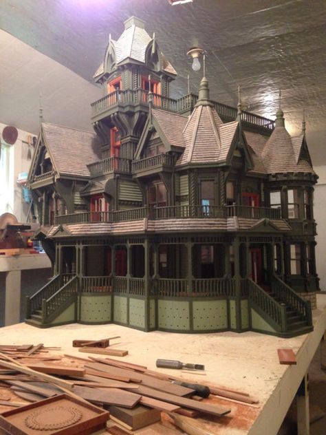 ￼ ￼ ￼ ￼ ￼ ￼ ￼ Carson Mansion Dollhouse ￼ ￼ Carson Mansion, Wiking Autos, Victorian Dollhouse Miniatures, Steampunk Tendencies, Halloween Fest, Haunted Dollhouse, Model Ideas, Dollhouse Projects, Victorian Dollhouse