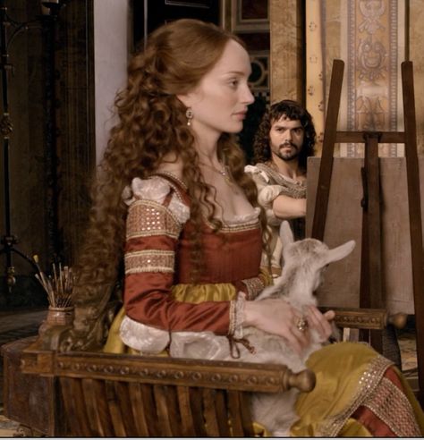 Giulia Farnese - The Borgias "The Assassin" Giulia Farnese, Borgias Costumes, Lotte Verbeek, The Borgia, Historical Hairstyles, Medieval Hairstyles, The Borgias, Fantasy Hair, Period Outfit