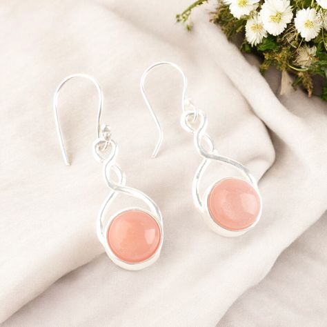 Peach Moonstone Gemstone Dangle Earrings 925 Sterling Silver Handmade Jewelry Silver Handmade Jewelry, Sterling Silver Jewelry Handmade, Peach Moonstone, Handmade Silver, Stone Color, Moonstone, Dangle Earrings, Handmade Jewelry, 925 Sterling Silver