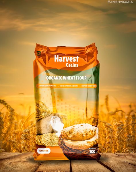 Bringing the essence of wholesome goodness to life with my latest packaging design for Harvest Grains 🌾 Crafted to reflect the purity and tradition behind every grain of organic wheat flour. #packagingdesign #organicliving #design #fake #success #motivation #business #graphicdesign #photoshop #canva #mockup Organic Living, Success Motivation, Wheat Flour, Weight Gain, Wheat, Packaging Design, Flour, Mockup, Grain