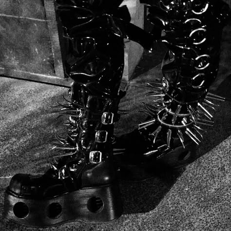 “There are just so many angles to these boots that it’s gonna take a lot of photos to even get close to doing them justice…” ——————————————————————————–– Our Website: newrockaustralia.com Models Instagram: @eternally_gothed ——————————————————————————–– #newrockaustralia #newrockboots #newrock #newrockshoes #newrocks #gothic #gothicguy #gothicguys #gothguy #gothgoth #platformshoes #fashionboots #malemodel #malefashion #pvc #punk #punkfashion #fashion #fashionable #hoodie #leathergoods #leather Leather Punk Outfit, Grunge Platform Boots With Spikes For Alternative Fashion, Black Alternative Boots With Spikes, Gothic Spiked Platform Boots For Streetwear, Punk Spiked Lace-up Platform Boots, Punk Lace-up Platform Boots With Spikes, The Distillers, Goth Boots, Goth Shoes