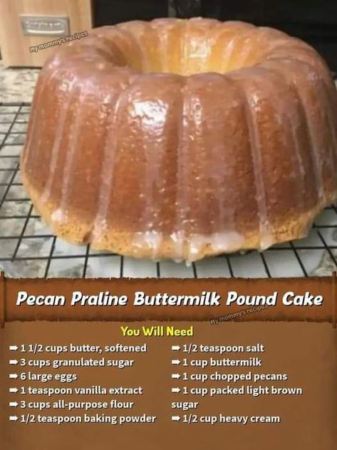 Pecan Praline Buttermilk Pound Cake, Southern Deserts, Pound Cake Recipes Easy, Buttermilk Pound Cake, Charlotte Cake, Pecan Praline, Cake Recipes Easy Homemade, Pecan Pralines, Pound Cakes