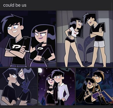 Danny Phantom Nickelodeon, Funny Halloween Aesthetic, Cute Couples Poses Drawing Ref, Danny Phantom Girlfriend, Relationship Cartoons Couples, Twin Cartoon Characters, Sam Manson Pfp, Sam Manson Fanart, Sam And Danny Phantom