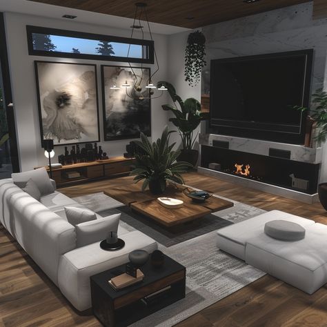 Roblox Bloxburg House Layout, Bloxburg House Ideas Living Room, Living Room Decor Bloxburg, Sims Living Room Ideas, Small Modern Home Design, Bloxburg Modern Living Room, Bloxburg Living Room Ideas Modern, Melanie Martinez House, Mans Living Room