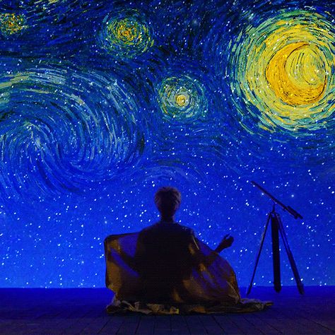 Vincent Willem Van Gogh, Starry Night Painting, Arte 8 Bits, 8bit Art, Arte Van Gogh, Van Gogh Art, True Art, Aesthetic Gif, Fan Fiction