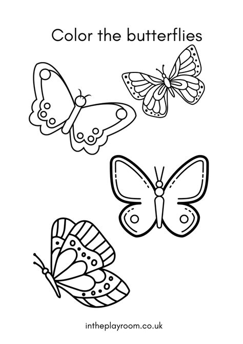 Free Printable Butterfly Colouring Pages - In The Playroom Butterfly Colouring Pages, Butterfly Colouring, Spring Coloring Sheets, Insect Coloring Pages, Printable Butterfly, Insect Activities, Butterfly Coloring, Colouring Sheets, Blue Morpho Butterfly