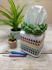 Box Covers Diy, Diy Tissue Box Cover, Crochet Succulent, Tissue Cover, All Free Crochet, Crochet Kitchen, Get Well Gifts, Crochet Home Decor, Food Crafts