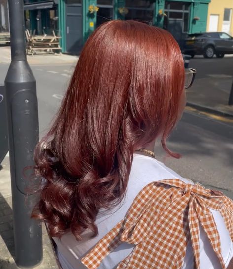 Full Head Colour, Silk Press Hair, Hair Color For Dark Skin, Pressed Natural Hair, Cute Hair Colors, Ginger Hair Color, Dark Red Hair, Dyed Hair Inspiration, Dyed Natural Hair