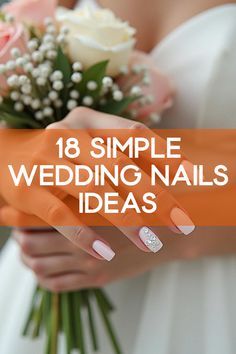 Nail Polish For Wedding The Bride, Bride Gel Nails Wedding, Minimalist Bride Nails, Perfect Wedding Nails, Bridesmaid Manicure Ideas, Wedding Gel Nails For Bride, Mother Of The Bride Wedding Nails, Wedding Day Nails For Bride Acrylic, Wedding Nail Ideas For The Bride Simple