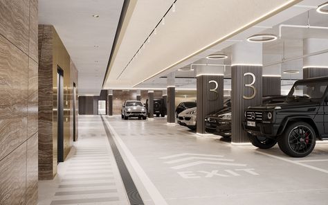 Car Garage Design Interior, Aesthetic Garage, House Parking, Garage Design Interior, Luxury Car Garage, Building Aesthetic, Luxury Garage, Garage Interior, Hospital Design