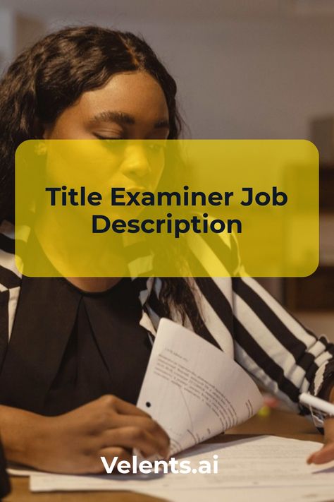 Title Examiner Job Description template includes a detailed overview of the key requirements, duties, responsibilities, and skills for this role. It's optimized for posting on online job boards or careers pages and easy to customize this template for your company. Job Description Template, Title Insurance, Hiring Process, Equal Opportunity, Online Job, Insurance Agent, Public Records, Job Board, Job Description