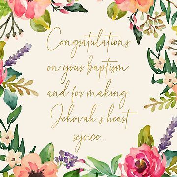 "Congratulations on Your Baptism and For Making Jehovah's Heart Rejoice" Greeting Card for Sale by Paper Bee Gift Shop | Redbubble Pioneer School Gifts Jw, Paper Bee, Pioneer School Gifts, Pioneer School, Baptism Cards, S Heart, Bee Gifts, Greeting Card Design, Card Tags