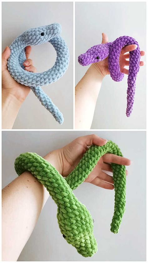 Amigurumi Snake Free Pattern Crochet Cobra Free Pattern, Small Snake Crochet Pattern Free, Crochet Snakes Free Pattern, How To Crochet A Snake, Snake Amigurumi Free Pattern, Crochet Snake Pattern Free, Crocheted Snake, Crochet Snake Pattern, Amigurumi Snake