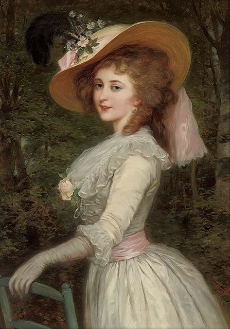 Alexander Mark Rossi (British, 1840-1916) 18th Century Woman Portrait, 18th Century Aesthetic, History Aesthetic, Era Victoria, 18th Century Portraits, Thomas Gainsborough, Victorian Portraits, Rococo Fashion, Victorian Paintings