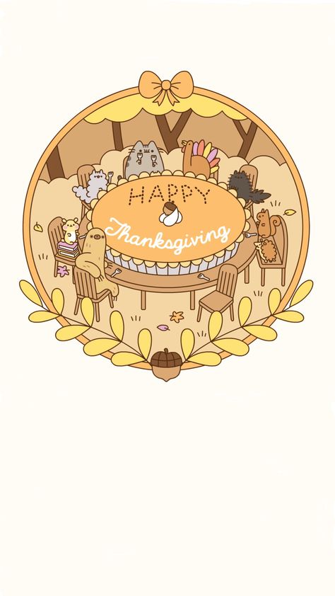 pusheen fall thanksgiving wallpaper pt. two !! Thanksgiving Anime, Kawaii Thanksgiving, Shark Puppy, Thanksgiving Napkin Folds, Chibi Fanart, Pusheen Cute, Thanksgiving Wallpaper, Pusheen Cat, Thanksgiving Family