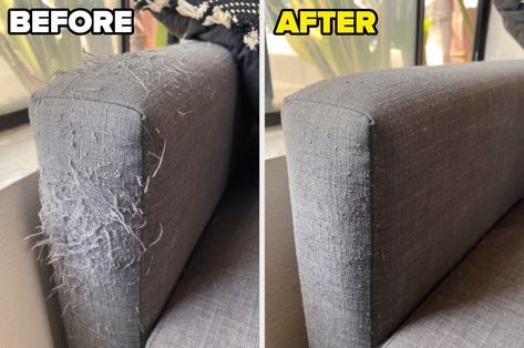 "Use a beard trimmer to remove the cat scratch threads from you couch." Cat Scratched Couch Repair, How To Fix Cat Scratched Couch, Cat Scratch Couch Repair, Sofa Arm Covers, Couch Repair, Cat Enclosures, Beard Trimmer, Cat Scratch, Fabric Shaver