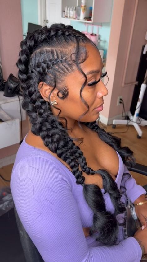 Instagram Braided Hairstyles For Black Women Cornrows, Big Box Braids Hairstyles, Feed In Braids Hairstyles, Goddess Braids Hairstyles, Braided Cornrow Hairstyles, Braids Hairstyles Pictures, Quick Braided Hairstyles, Twist Braid Hairstyles, Protective Hairstyles Braids