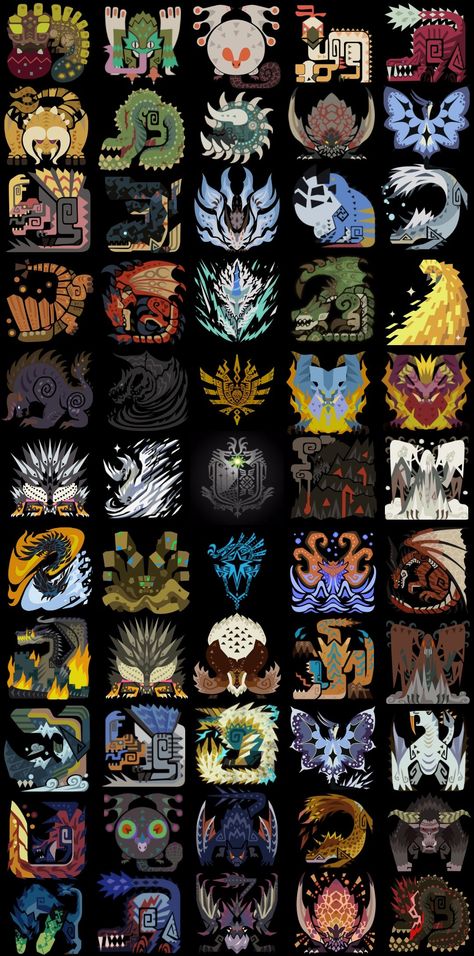 Monster Hunter Ideas, Monster Hunter Zinogre Art, Monster Hunter Monster Concept Art, Monster Hunter World Monsters, Monster Hunter World Creatures, Monster Hunter World Concept Art, Monster Hunter Symbols, Monster Hunter Monster Icons, Monster Hunter Icon Art