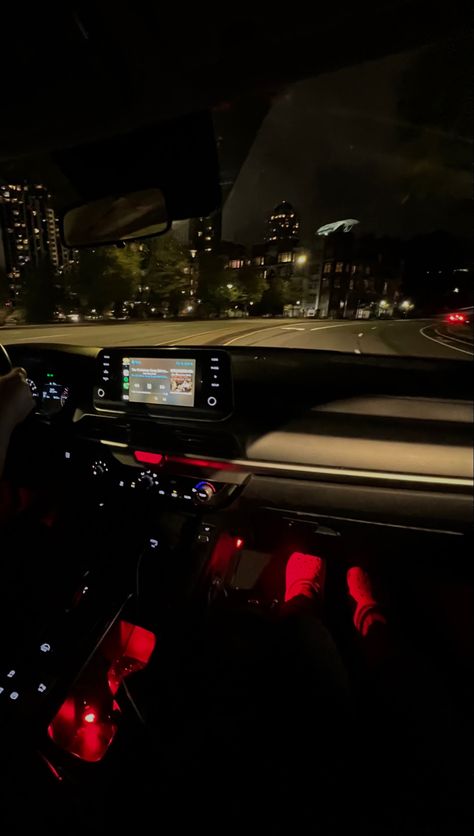 Car In City Aesthetic, Late Drive Aesthetic, Car Ride Pictures At Night, Rainy Late Night Drives Aesthetic, Car Interior Night Aesthetic, Driving Around At Night Aesthetic, Fake Car Pics At Night, Driving In A Car At Night, Night Cruise Car