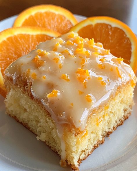 Juicy Orange Breakfast Cake Orange Breakfast Cake, Orange Bang Recipe, Strawberry Orange Cake, Savory Orange Recipes, Orange Dessert Recipes, Orange Desserts Easy, Orange Slice Cake, Orange Cake Recipe Easy, Orange Recipes Dessert