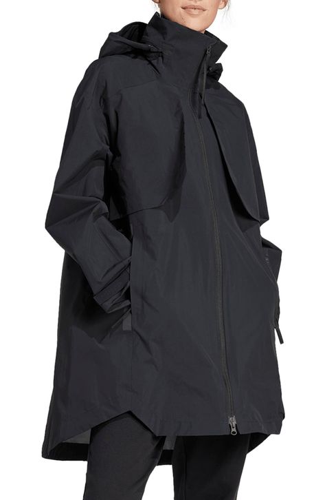 adidas MYSHELTER RAIN.RDY Waterproof Parka available at #Nordstrom Waterproof Winter Coat, Packable Rain Jacket, Raincoat Outfit, Waterproof Parka, City Slickers, Rain Gear, Rain Coat, Stand Collar, Winter Coat