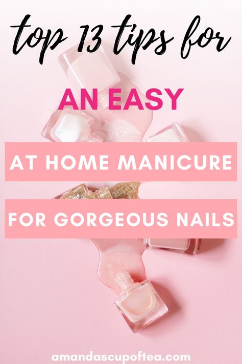 Such great tips for an at home manicure! Beauty Routine Schedule, Manicure Tool Sets, At Home Manicure, Beauty Routine Checklist, Cute Nail Colors, Home Manicure, Easy Manicure, Diy Nails At Home, Nail Colors Winter