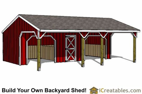 Small Horse Barn Plans, Small Horse Barn, Siding Choices, Small Horse Barns, Horse Shed, Small Barns, Barn Plan, Horse Shelter, Horse Barn Plans