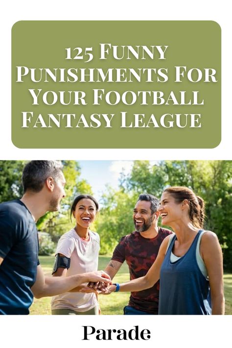 125 Funny Punishments for Lost Bet Games To Raise the Stakes #jokes #punishment #fantasyfootball #football https://parade.com/living/lost-bet-games Funny Bets To Make, A Group Of Friends, Fantasy League, Group Of Friends, Fantasy Football, Football Games, Funny Games, A Group, Fun Games