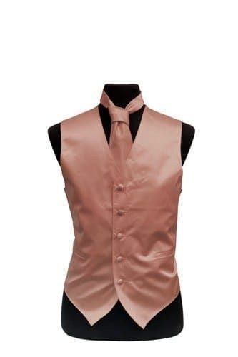 Chambelanes Outfits Quinceanera, Rose Gold Suit, Chambelanes Outfits, Matching Prom, Rose Gold Satin, Gold Suit, Tuxedo Vest, Necktie Set, Black Gold Jewelry