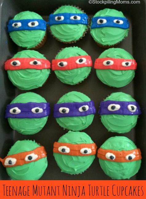 Turtles Cupcakes, Ninja Turtle Cupcakes, Mutant Ninja Turtles Party, Ideas Cupcakes, Ninja Turtles Birthday Party, Ninja Birthday, Cupcakes Ideas, Ninja Party, Ninja Turtle Party