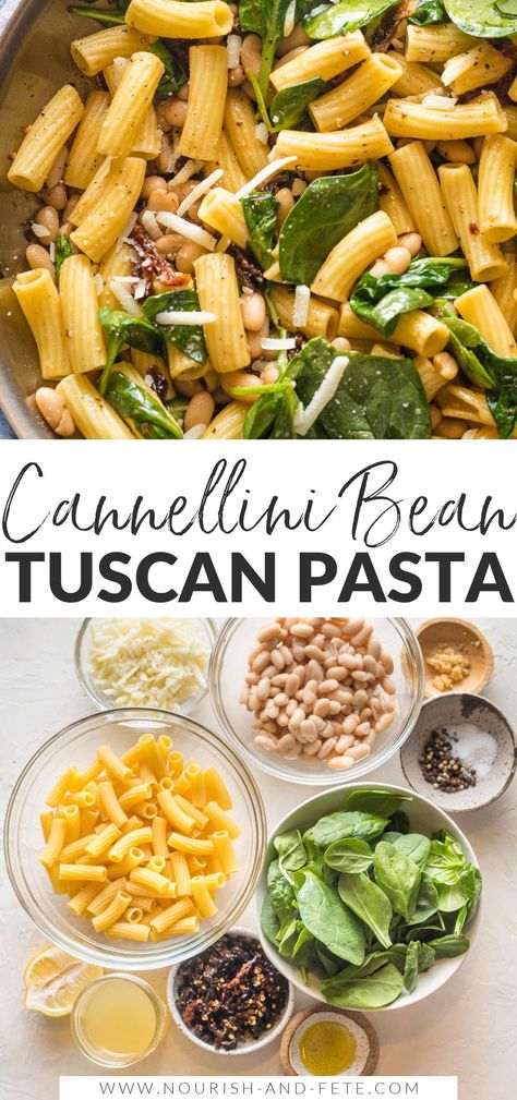 Cannellini Recipes, Meatless Bean Recipes, Cannellini Beans Recipe, Cannellini Bean Recipe, Pasta Beans Recipes, Dinner With Beans, Bean Pasta Salad, Recipes With Canelli Beans, Pasta With Beans Recipe