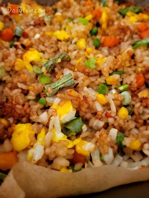 Super Easy Air Fryer Fried Rice Recipe - Daily Yum Air Fryer Fried Rice, Daily Yum, Crunchy Rice, Cooks Air Fryer, Vegetable Rice, Easy Air Fryer, Veggie Stir Fry, Fried Rice Recipe, Rice Crispy