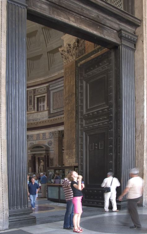 Pantheon Door Big Doors, Roman Ruins, Fireplace Ideas, Grand Entrance, Types Of Doors, Ancient Rome, Beautiful Architecture, Rome Italy, Special Places