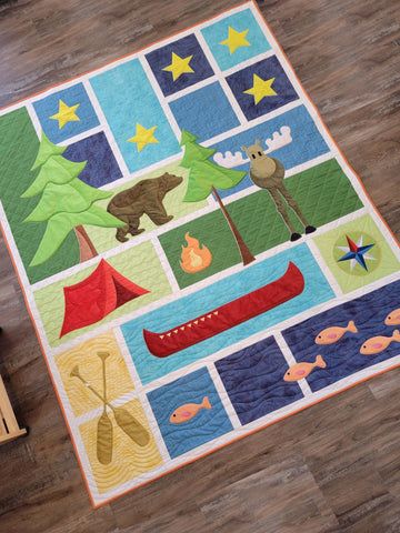 Tent Quilt Block, Camping Quilt Ideas, Outdoorsy Quilt, Camping Quilt Pattern, Cowboy Quilts, Camping Quilts, Camp Quilt, Quilt Racks, Nature Quilt