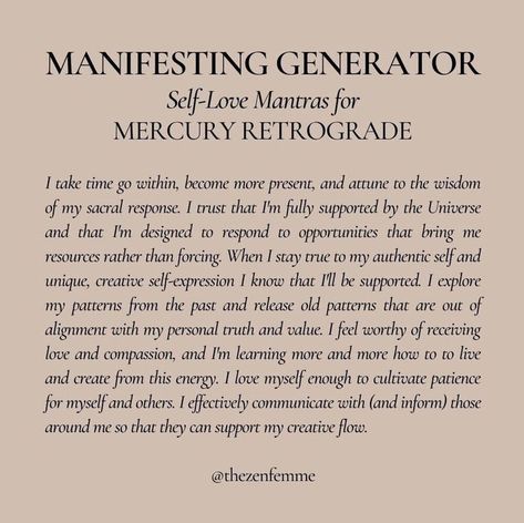 Affirmations For Manifesting Generators, Manifesting Generator Affirmations, Manifest Generator, Mercury Retrograde Quotes, Manifestation Generator, Manifesting Generator Human Design, Human Design Manifesting Generator, Manifestor Generator, Manifesting Generator