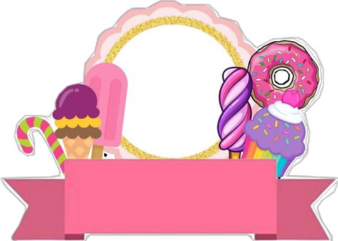 Cake topper printable Happy Birthday Cake Topper Printable Free, Candyland Banner, Candyland Printable, Candyland Cake Topper, Candy Theme Cake, Donut Theme Party, Cake Topper Printable, Candyland Cake, Cake Templates