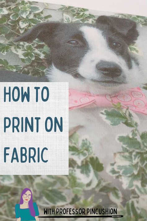 Being able to print your own designs on fabric opens up a world of possibilities to your sewing projects. You can do images like favorite photos, or custom graphics, or even do your own print. Using some basic supplies and your home printer, you can make your own custom fabric to be used in your projects. Watch this video tutorial to see how it's done. #fabricprinting #sew #sewing #inkjet #inkjetprinting #diy #sewingprojects #craftprojects Printing Words On Fabric, How To Print On Fabric Inkjet Printer, Print Your Own Fabric, Print Photo On Fabric, How To Print On Fabric At Home, How To Print Photos On Fabric, Photos Printed On Fabric, Print On Fabric Diy, How To Print On Fabric